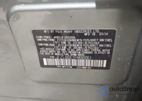 2015 Subaru Forester 2.5I Premium из США, поврежденный, VIN JF2SJADC1FH480061